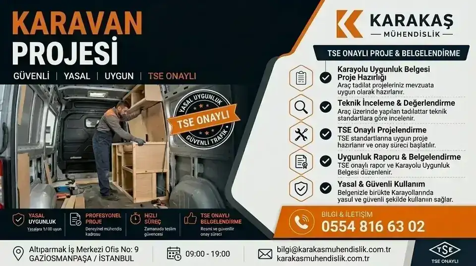 Karavan projesi için panelvan üzerinde teknik inceleme