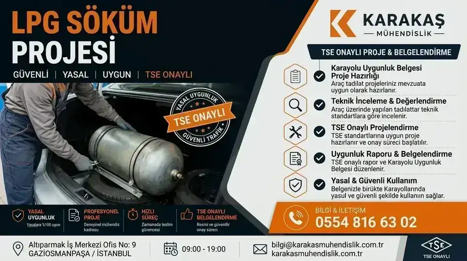 LPG söküm projesi için araç yakıt sistemi teknik incelemesi