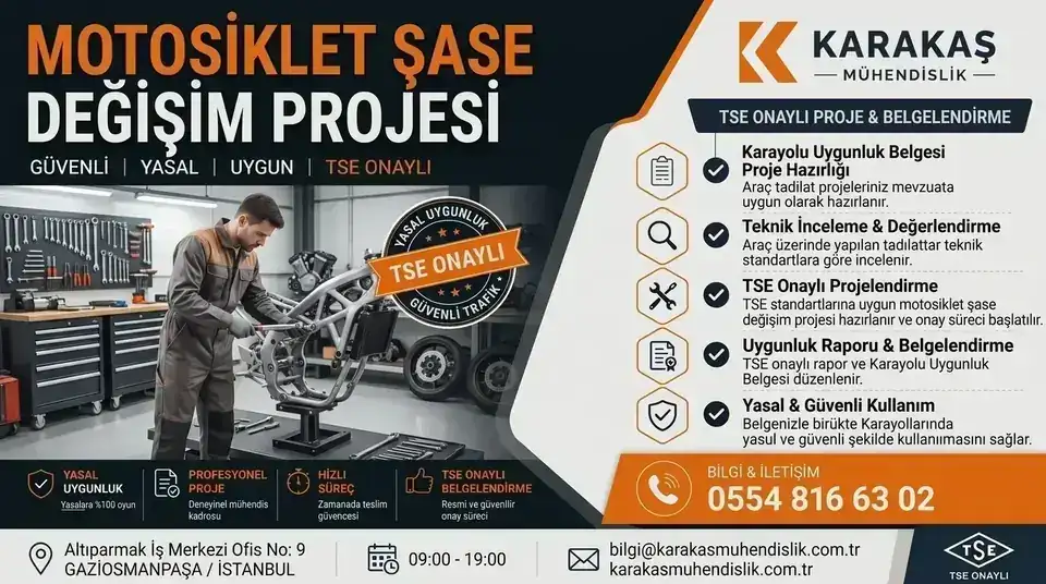 Motosiklet şase değişim projesi için teknik inceleme